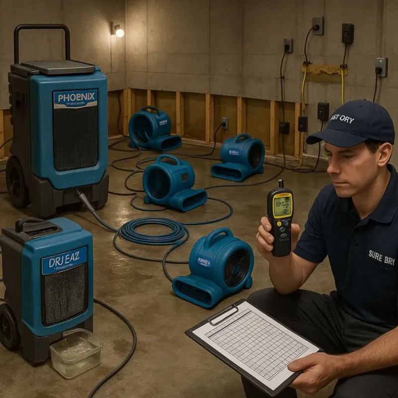 Structural Drying and Dehumidification process in Stryker, OH
